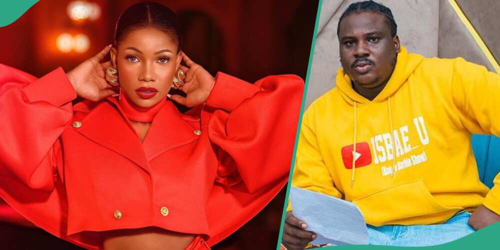Fans react to the way Tacha looked at Isbae U. Fans react to the way Tacha looked at Isbae U.